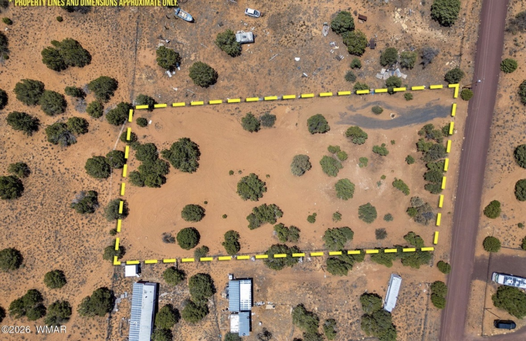 Firewise trimmed trees at Concho Arizona land development site